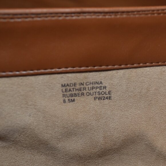 Michael Kors Womens 8.5 Brown Leather Mindy Block Heel Logo Zip Almond Boots - Picture 14 of 14